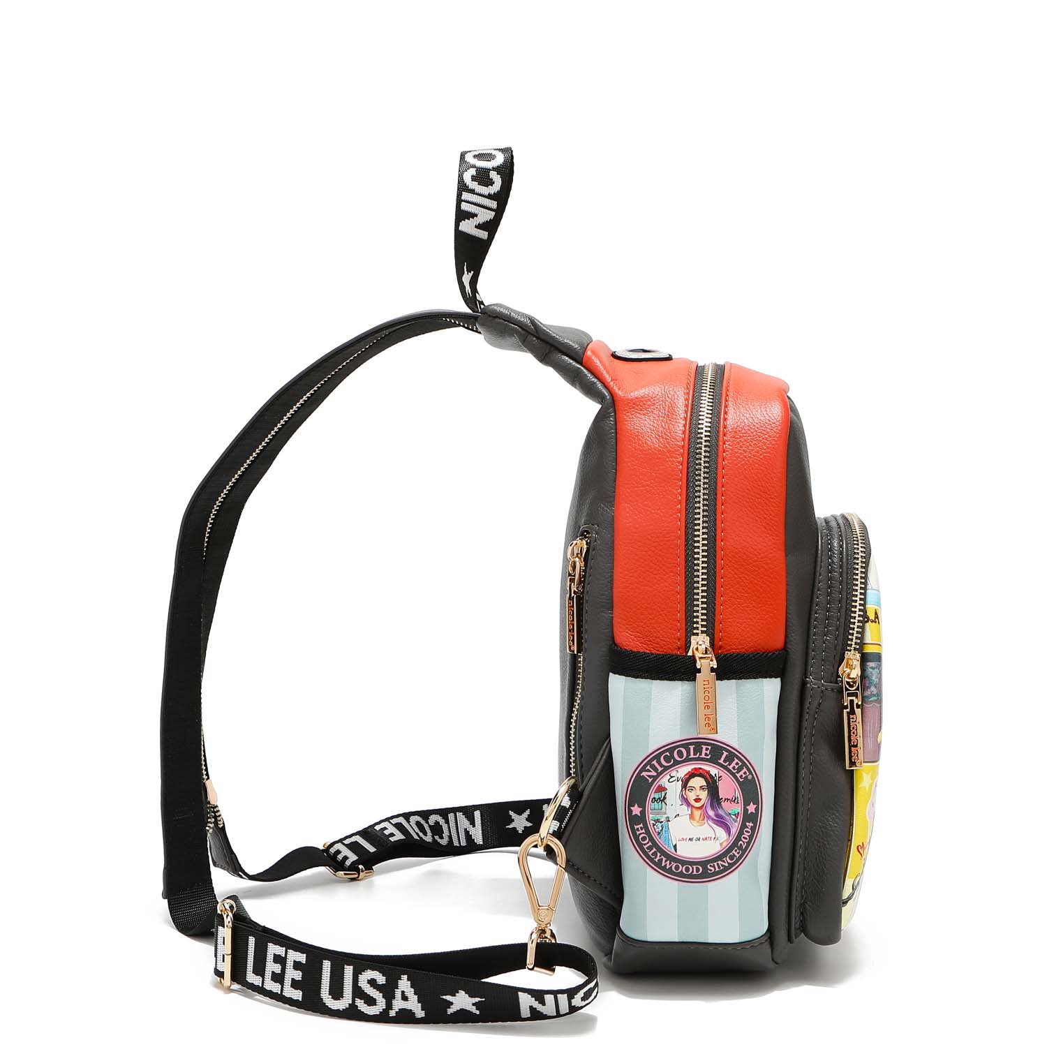 Nicole Lee Journey of Stephanie Backpack Women Multicolor Print Vegan Leather Nicole Lee Backpack Exterior Bags & Handbags for Women for  main image 4