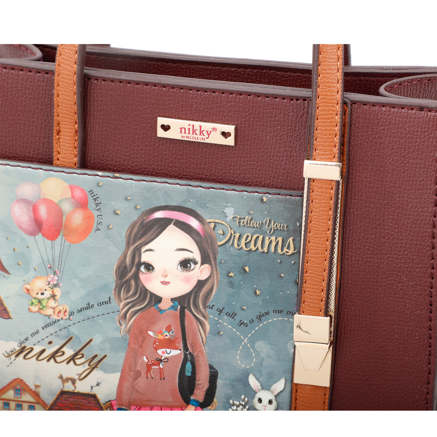 NICOLE LEE??? Nikky??? Nicole Lee Nikky Denim Messenger Style Handbag with  main image 3