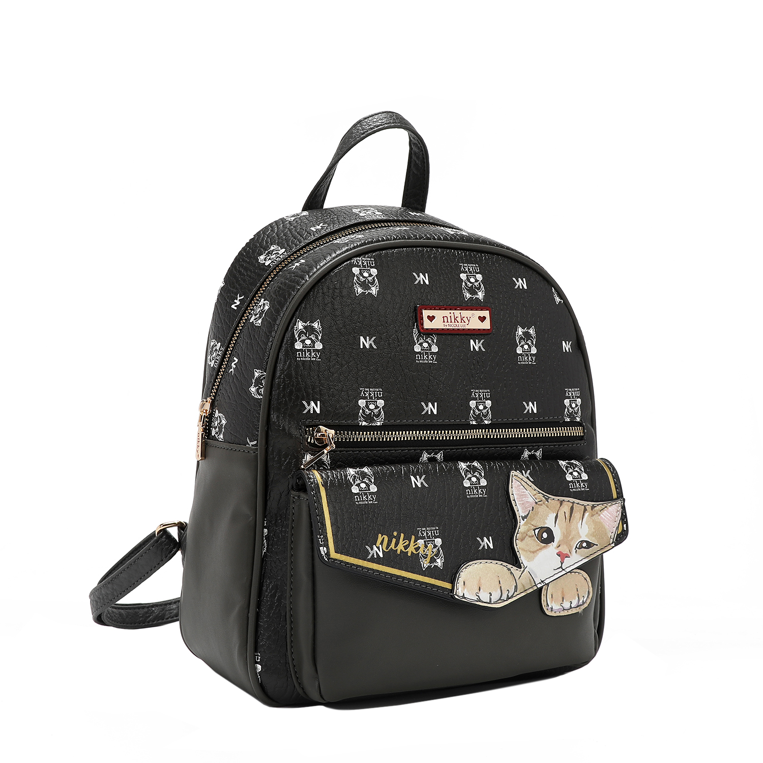 Nikky by Nicole Lee Black and White Backpack P17015-BLACK-FRONTANGLE_2400x.  main image 4