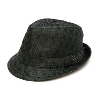 FD112 BLACK STRAW FEDORA